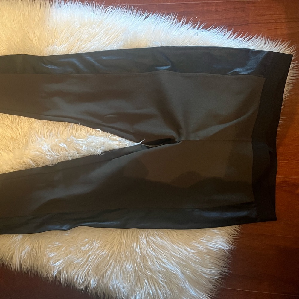 BCBG Green Leggings w/Faux Leather